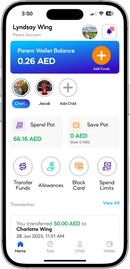 The Edfundo parent dashboard